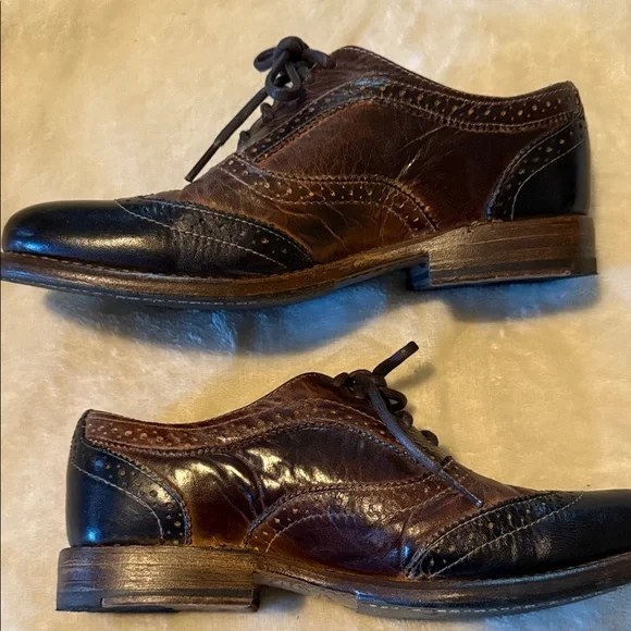 BED|STU Brown and Black Leather Oxfords - Picture 4 of 9